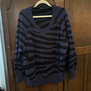 Mittoshop black and navy zebra striped sweater